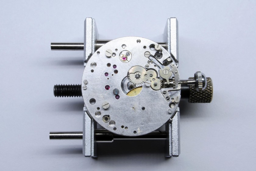 Dial side of the 95M movement, the hour recorder is not present